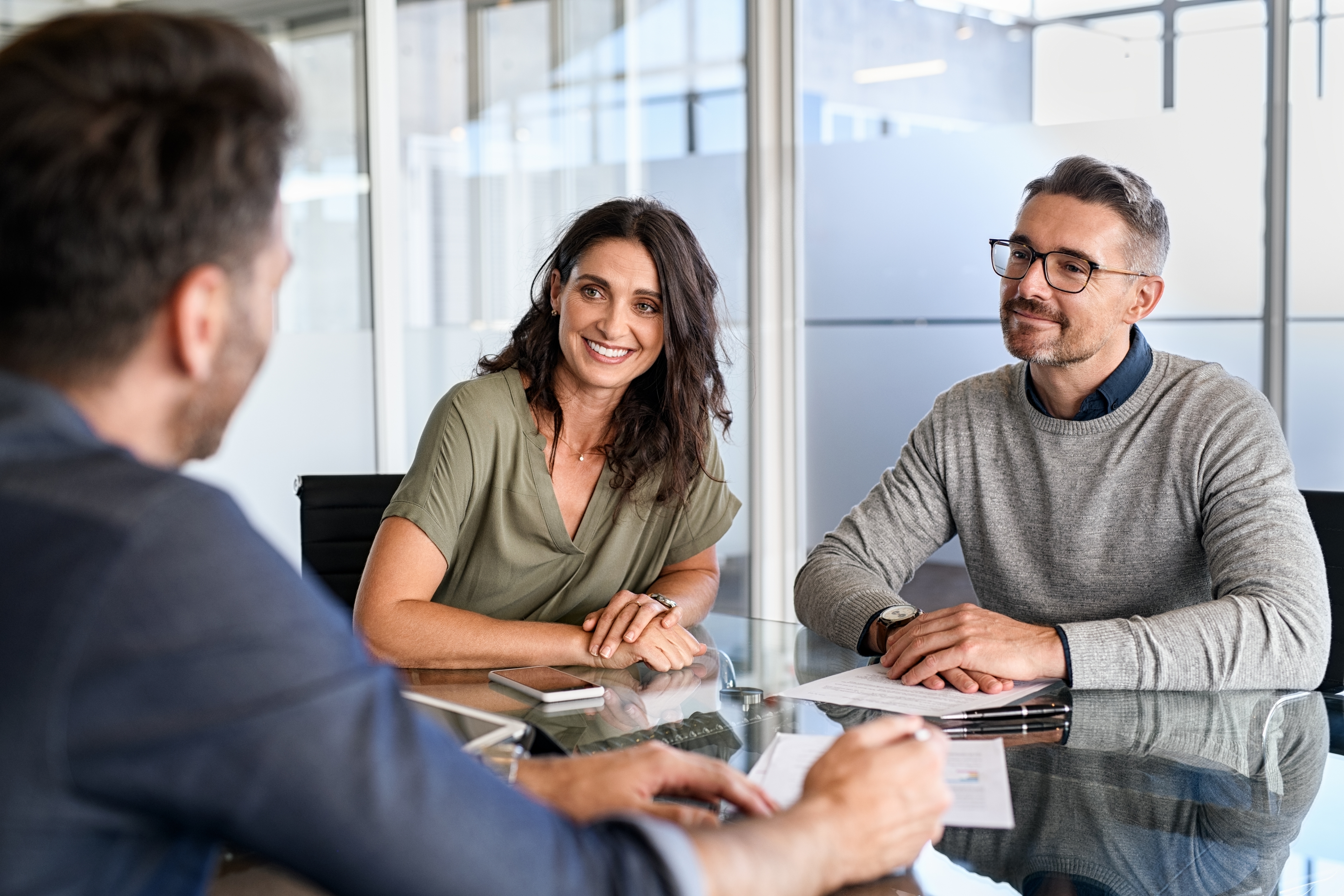 Professional business meeting - lawyers consulting with clients